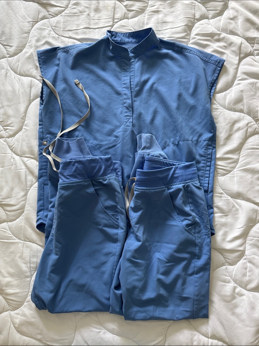 Blue Women's Scrub Jumpsuit Set - Comfortable Workwear